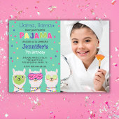 Lama pyjamafeest, logeerpartij, Foto Kaart