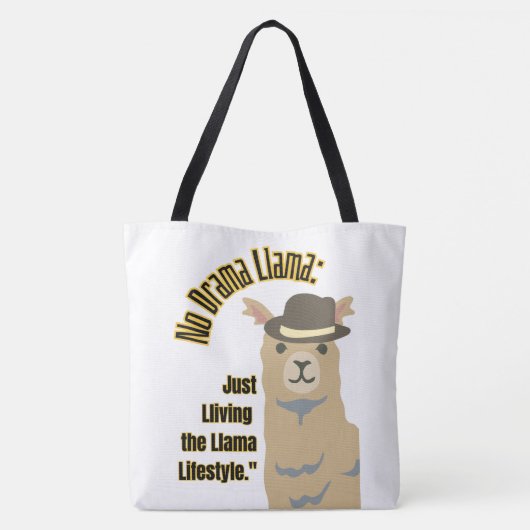 LAMA-QUOTESTIJL TOTE BAG (Achterkant)