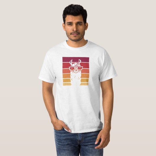 Lama retro t-shirt (Voorkant volledig)