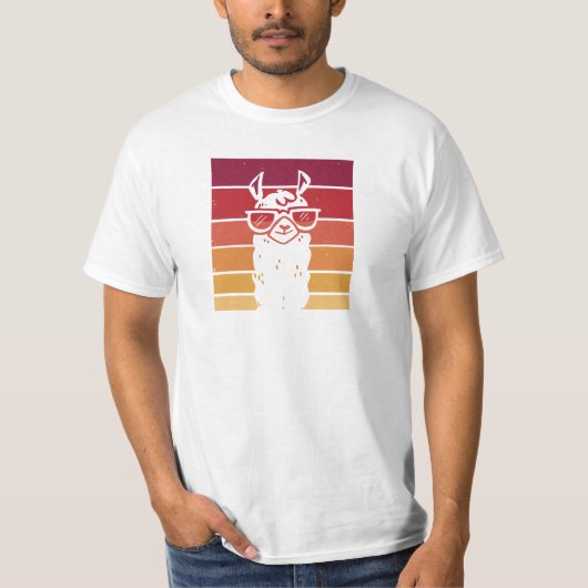 Lama retro t-shirt (Voorkant)