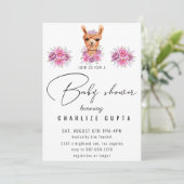 Lama Safari Animals Baby shower Uitnodiging (Staand voorkant)