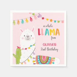 Lama verjaardagspapier servetten Alpaca Fiesta Cac