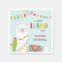 Lama verjaardagspapier servetten Alpaca Fiesta Cac