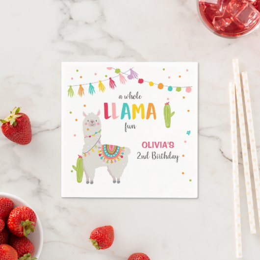 Lama verjaardagspapier servetten Alpaca Fiesta Cac (Insitu)