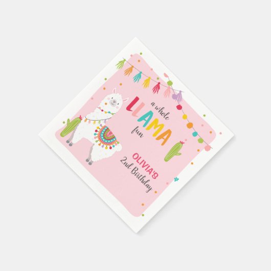 Lama verjaardagspapier servetten Alpaca Fiesta Cac (Hoek)