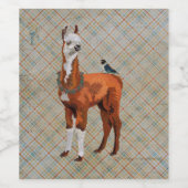 LAMA & VOGEL PLAID WIJN ETIKET (Enkel label)