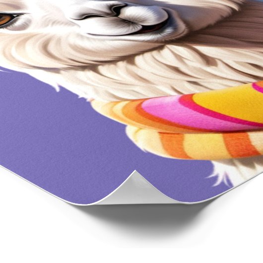 Lama Wrapped in Warmth: Scarf Edition Poster (Hoek)