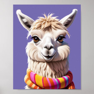 Lama Wrapped in Warmth: Scarf Edition Poster