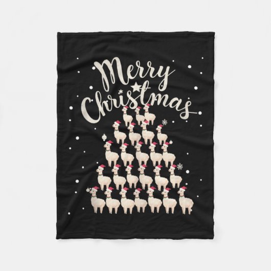 Lama Xmas Tree Llamas Kerstboom Tanktop 1 Fleece Deken (Voorkant)
