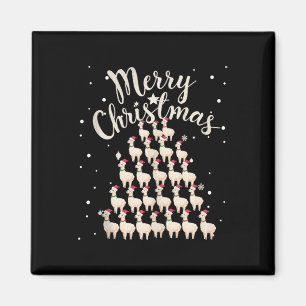 Lama Xmas Tree Llamas Kerstboom Tanktop 1 Magneet