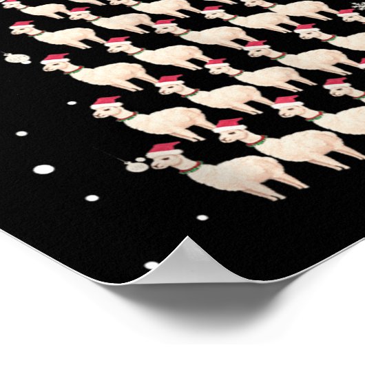 Lama Xmas Tree Llamas Kerstboom Tanktop 1 Poster (Hoek)