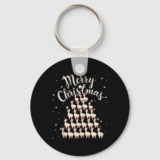 Lama Xmas Tree Llamas Kerstboom Tanktop 1 Sleutelhanger (Voorkant)