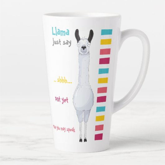 Lama zegt gewoon.. Ssst... Funny Latte Mok (Rechts)