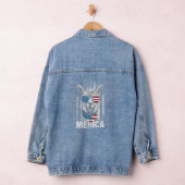 Lama Zonnebril Grappig Dier Amerikaanse vlag Onder Denim Jacket (Hangar)