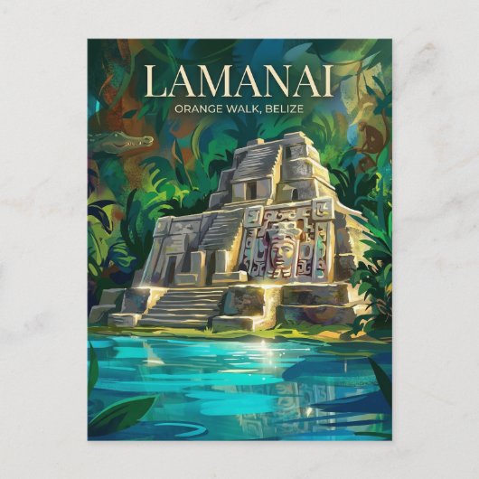 Lamanai Mayaruïnes Belize Briefkaart (Voorkant)