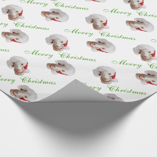 LaMancha Goat met kerstakelpapier Cadeaupapier (Hoek)
