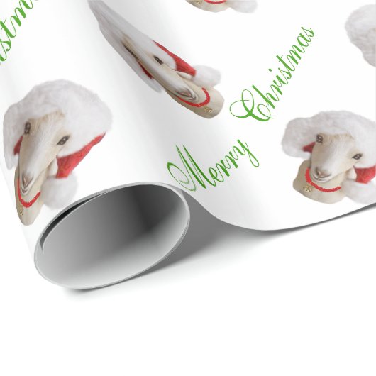 LaMancha Goat met kerstakelpapier Cadeaupapier (Rol Hoek)