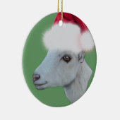 LaMancha Goat Santa Hat-kerstversiering Keramisch Ornament (Rechts)