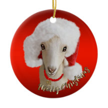 LaMancha Goat Santa Hat-kerstversiering