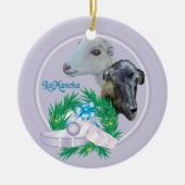 LaMancha Goat Wreath Holiday Ornament (Voorkant)