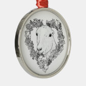 LaMancha Head in Heart Metalen Ornament (Rechts)