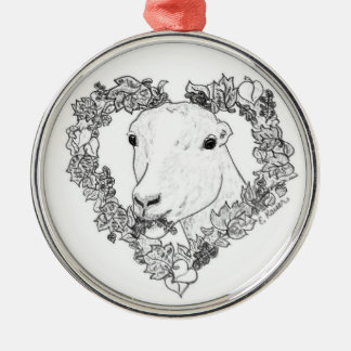 LaMancha Head in Heart Metalen Ornament