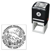 Lamantijn zwemt onder water Naam Retouradres Zelfinktende Stempel (In situ)