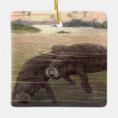  lamantijnen of Koeien van Zeeen, zeezoogdieren Keramisch Ornament (Voorkant)