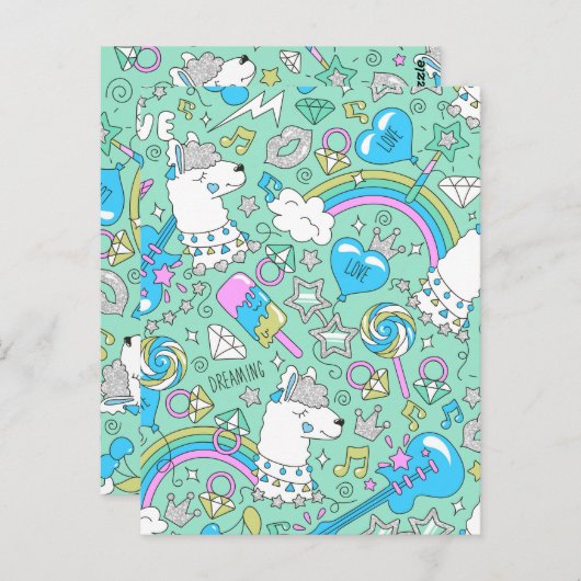 lamapatroon 2 briefkaart (Voorkant / Achterkant)