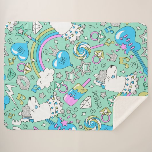 lamapatroon 2 sherpa deken (Voorkant (horizontaal))