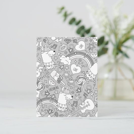 lamapatroon 4 briefkaart (Staand voorkant)