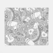 lamapatroon 4 fleece deken (Voorkant (Horizontaal))