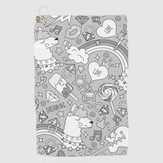 lamapatroon 4 golfhanddoek (Voorkant)