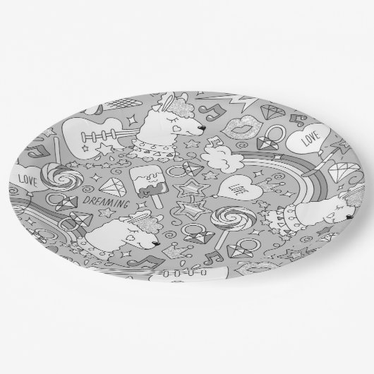 lamapatroon 4 papieren bordje (Gekanteld)