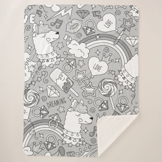 lamapatroon 4 sherpa deken (Voorkant)