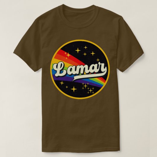 Lamar regenboog in ruimte stijl t-shirt (Design voorkant)