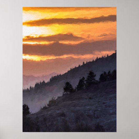 Lamar Valley Sunset Poster (Voorkant)