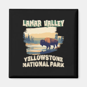 Lamar Valley Yellowstone National Park Bizons Wand Magneet