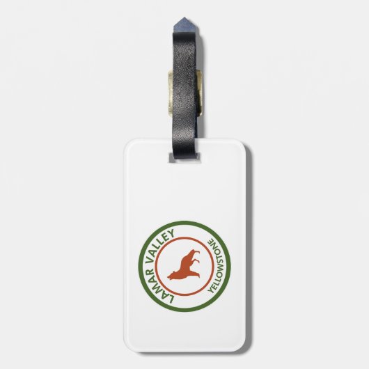 Lamar Valley Yellowstone Wolf Bagagelabel (Achterkant verticaal)