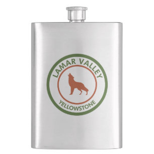 Lamar Valley Yellowstone Wolf Flacon