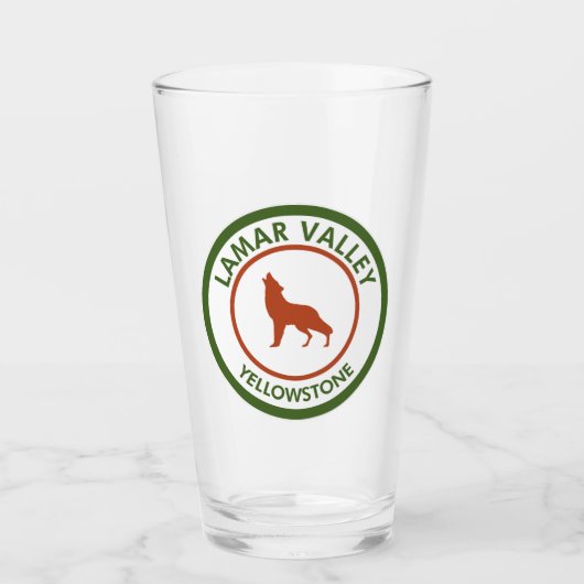 Lamar Valley Yellowstone Wolf Glas (Voorkant)