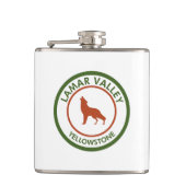 Lamar Valley Yellowstone Wolf Heupfles (Voorkant)