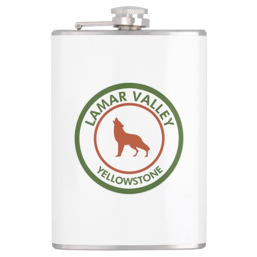 Lamar Valley Yellowstone Wolf Heupfles (Voorkant)