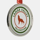 Lamar Valley Yellowstone Wolf Metalen Ornament (Rechts)