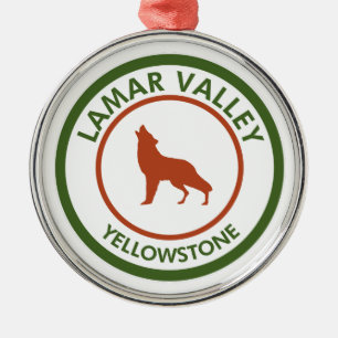 Lamar Valley Yellowstone Wolf Metalen Ornament