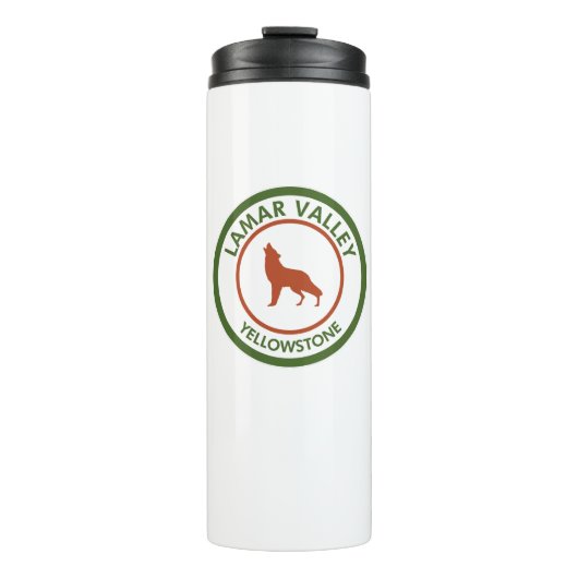 Lamar Valley Yellowstone Wolf Thermosbeker (Voorkant)