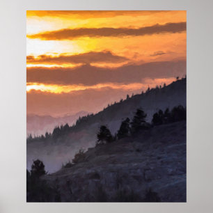 Lamar Valley Zonsondergang Poster