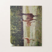 Lama's door een vijver dier puzzel legpuzzel (Verticaal)