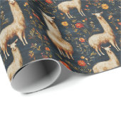 Lama's en bloemen cadeaupapier (Rol Hoek)