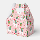 Lamas en cactussen kerstpatroon bedankdoosjes (Achterkant)